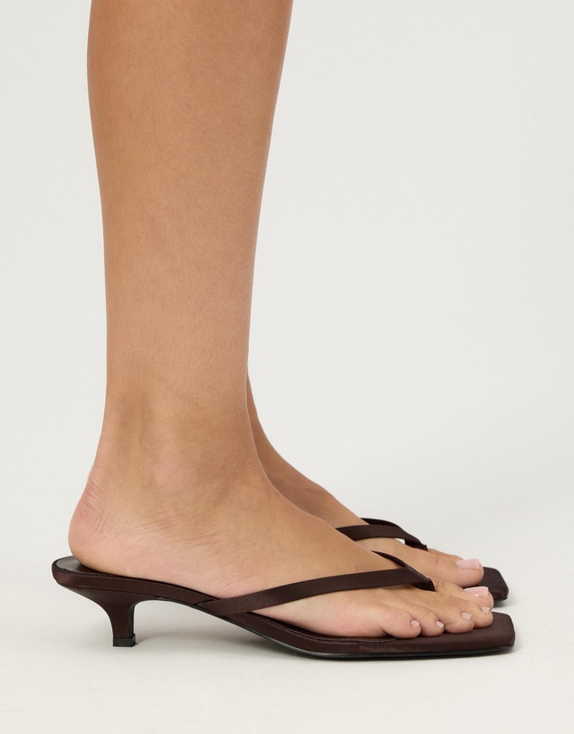Atmos&Here - Oceane Satin Kitten Heel Sandals