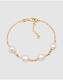 Elli Jewelry - Bracelet Pearl Wedding Charm 925 Sterling Silver Gold-Plated