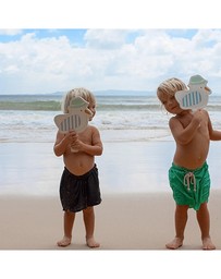 Sunnylife - Kids Velcro Beach Bats Sammy the Seagull Blue Stripe