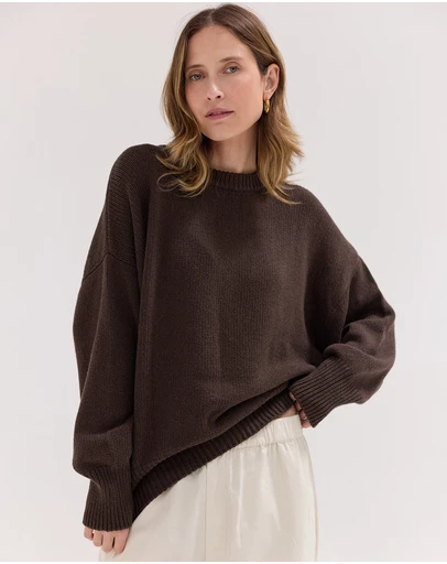 Cloth & Co. - The Billow Sleeve Jumper Brazil Nut