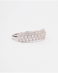 Lovisa - Silver Slim Cubic Zirconia Band Ring