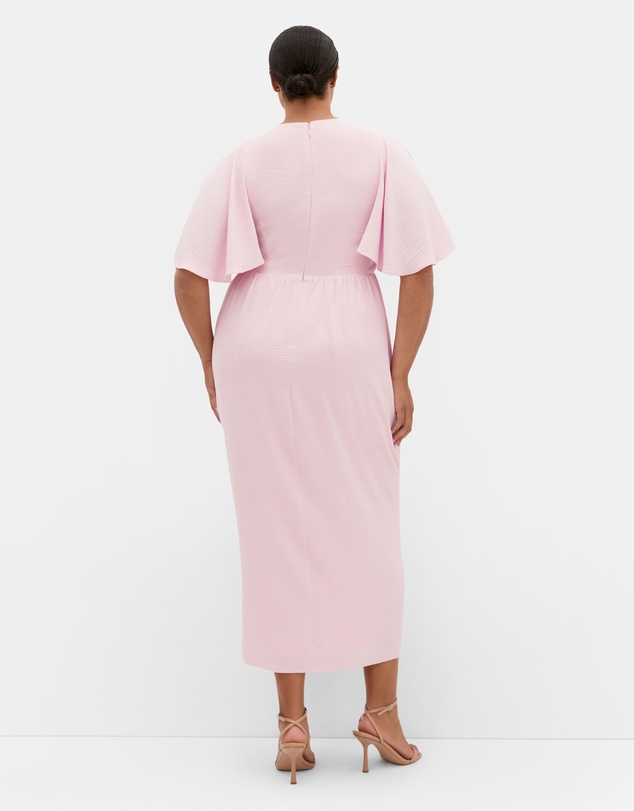 City Chic - Plus size Braelynn Drape Maxi Dress - heavenly pink