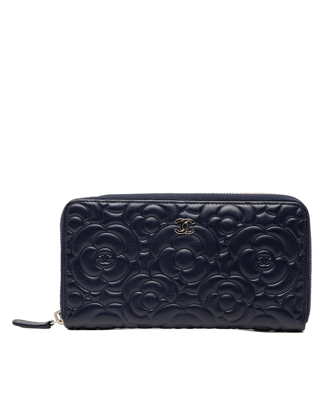 Pre-Loved by Azura Reborn - Pre-Loved Camellia Embossed Zip Around Long Wallet