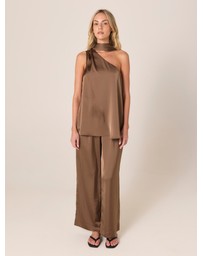 Fate + Becker - Dahlia Satin One Shoulder Top