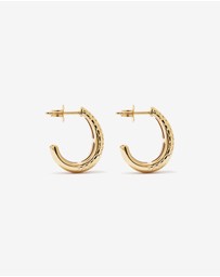 Michael Hill - Textured Hoop Earrings in 18Kt Vermeil