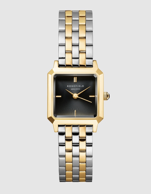 Rosefield - Boxelle Black Gold Silver Duotone Bracelet Watch