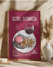 Olive et Oriel - Girl Dinner No 4 by Andreas Magnusson Art Print