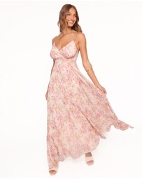 Petal & Pup - Madilyn Maxi Dress - Blurred Pink Floral