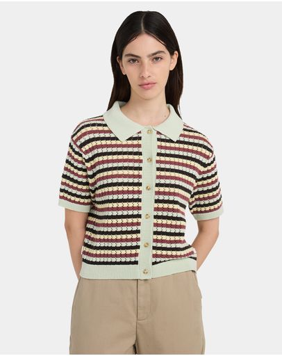 CROCHET STRIPES OFF BLACK