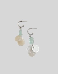 KAJA Clothing - Fashionable and high-end natural stone blue crystal shell earrings-Aclicy Earrings