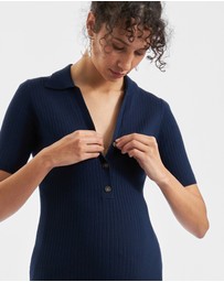Ripe Maternity - Maddy Knit Polo Dress