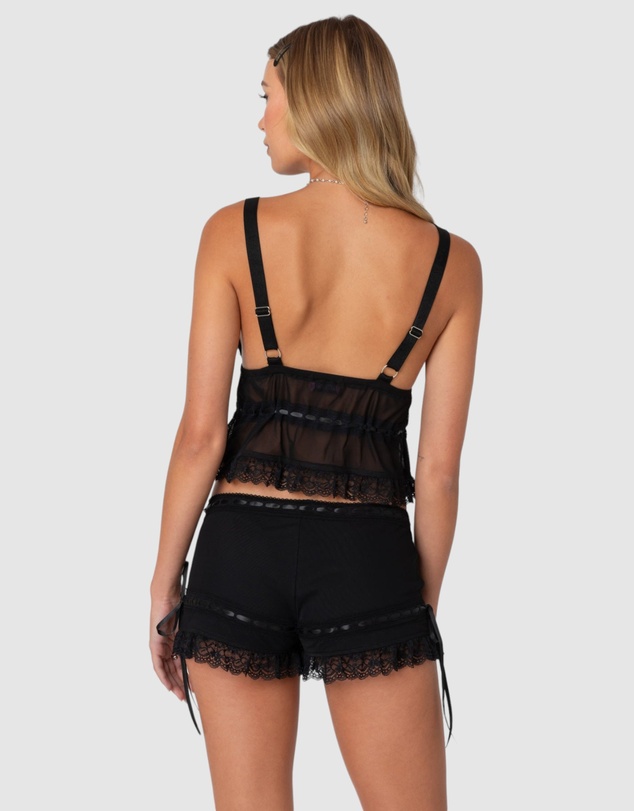 EDIKTED - Marielle Sheer Ribbon Tank Top