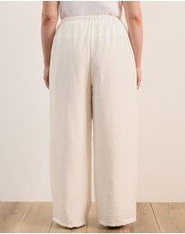Atmos&Here Curvy - Josie Linen Blend Wide Leg Pant