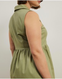 Atmos&Here Curvy - Riley Linen Blend Midi Dress