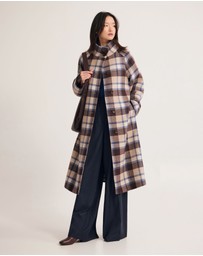 Oxford - Edi Checked Funnel Collar Coat