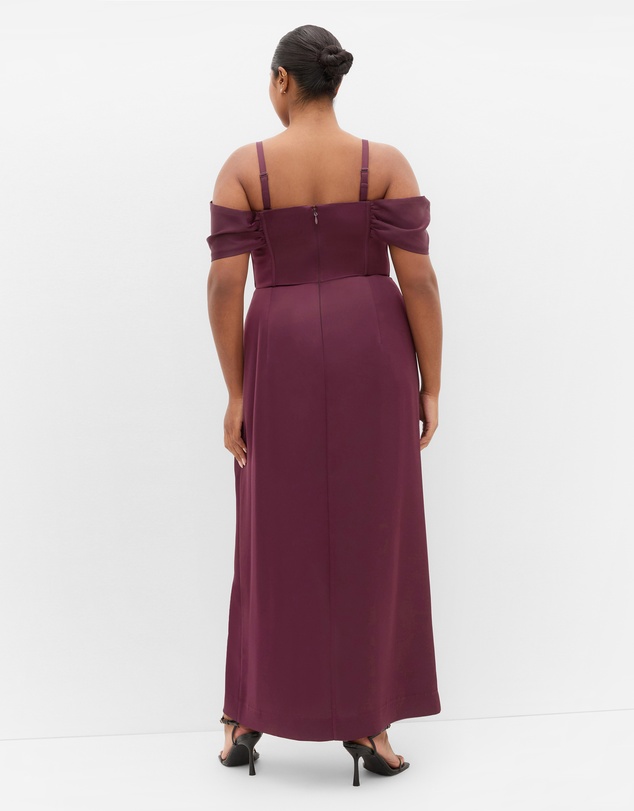 City Chic - Plus size Forbidden Love Maxi Dress - mulberry