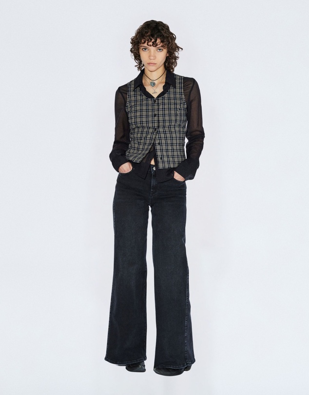 Dr Denim - Zola Top Black Summer Check