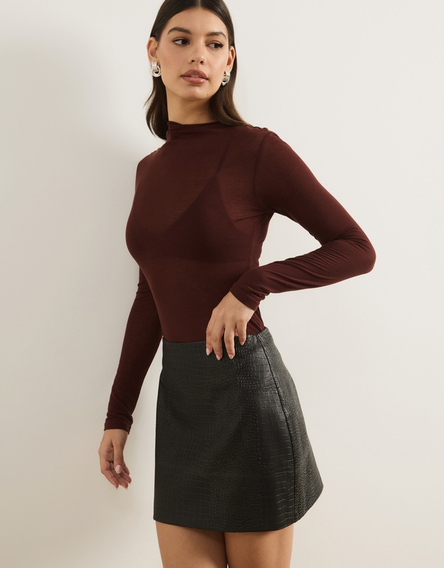 Atmos&Here - Lyra Leather Look Mini Skirt