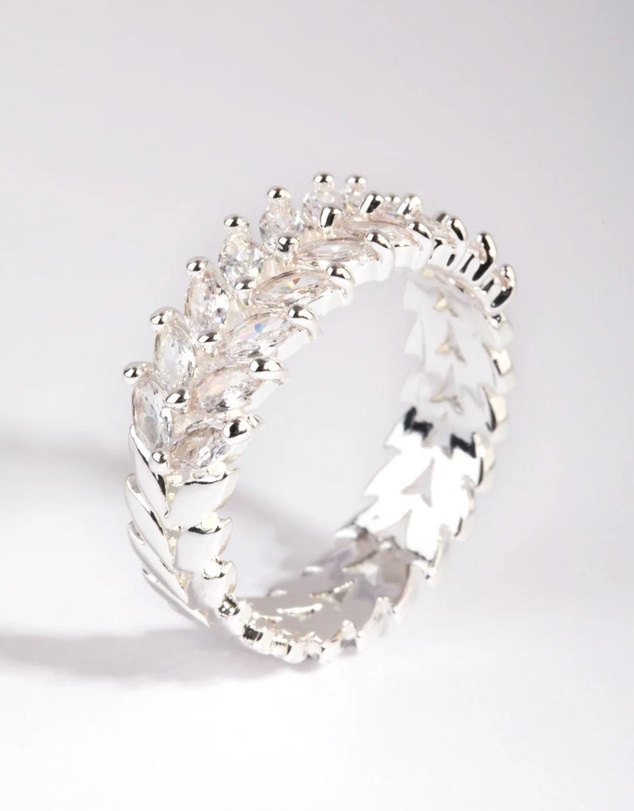 Lovisa - Silver Plated Cubic Zirconia Navette Ring