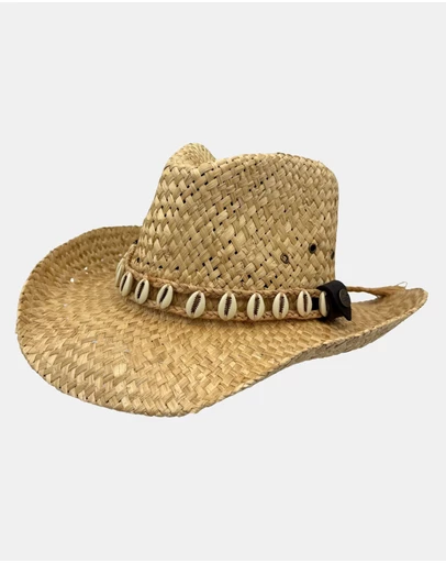 Jacaru - Jacaru 1818I Straw Cowboy Hat with Large Shells