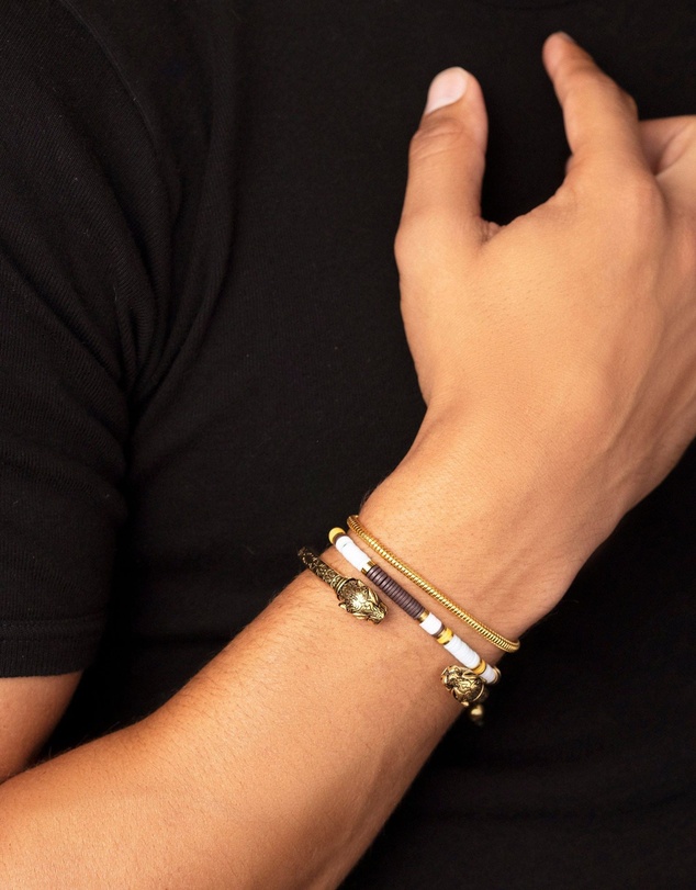Nialaya Jewellery - Men's Gold Round Chain Bracelet