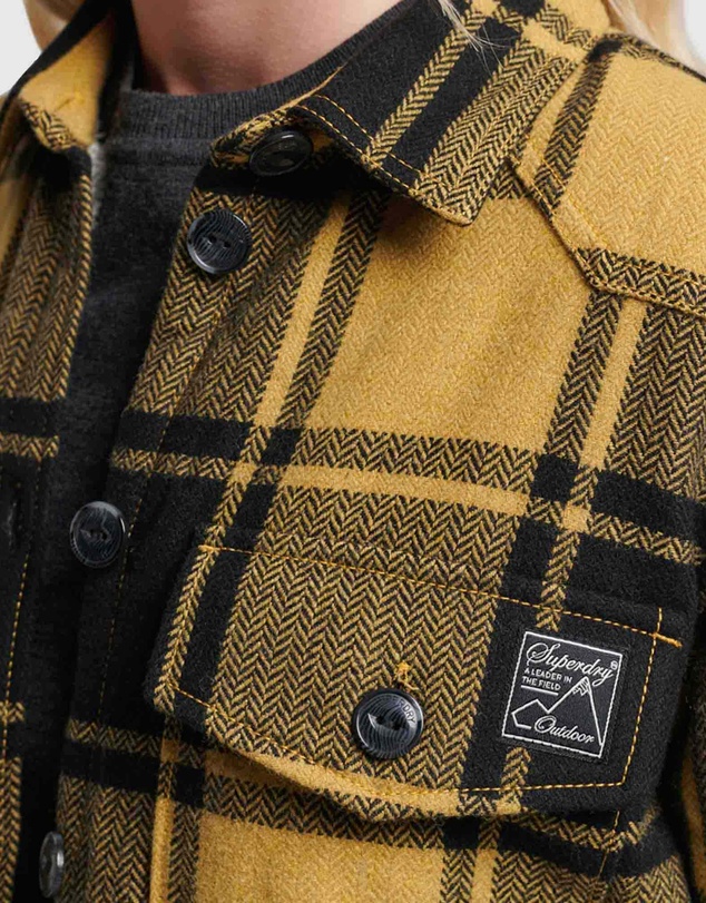 Superdry - Borg Flannel Check Overshirt Gold Buffalo Check