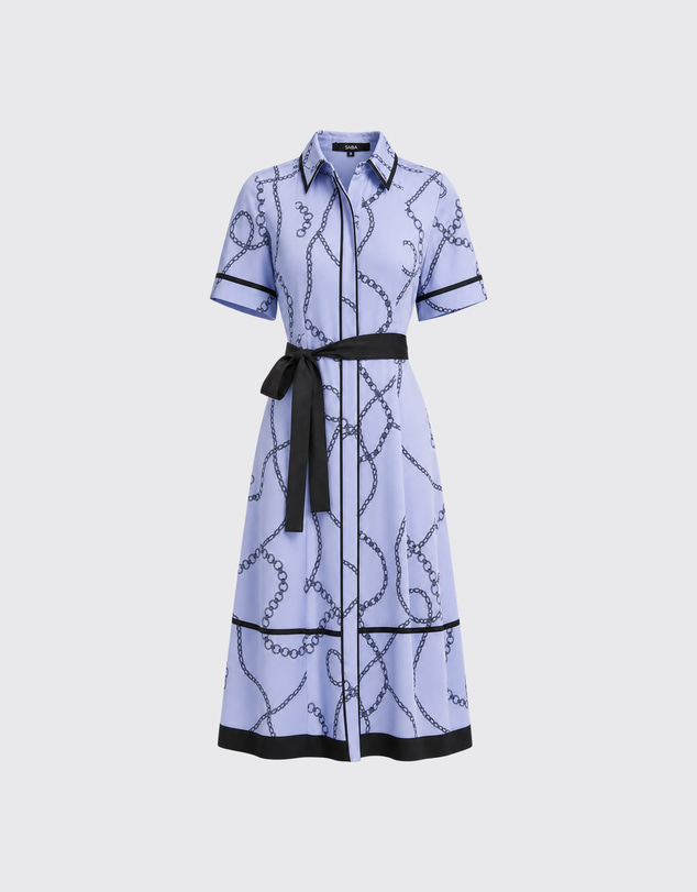 SABA - Chain Twill Belted Midi Dress