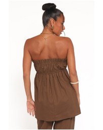 Petal & Pup - Ember Strapless Tunic Top - Brown