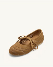 JW PEI - Erika Topstitching Lace-Up Ballet Flats