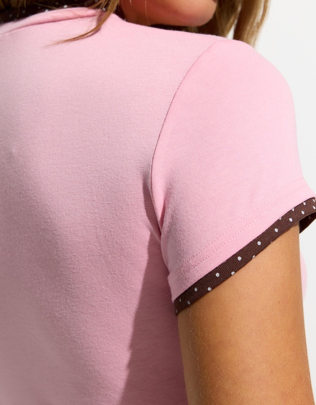 Dazie - Georgia Layered Look Polka T-Shirt