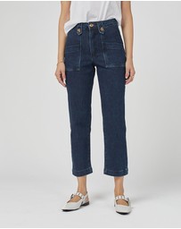 DRICOPER DENIM - Stella Stretch High Waisted Indigo Trousers