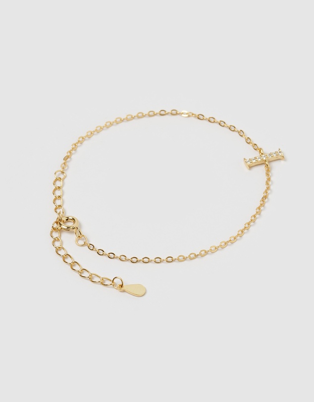 Izoa - Crystal Letter I Bracelet