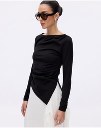 Minima Esenciales - Eliana Long Sleeve Draped T-Shirt