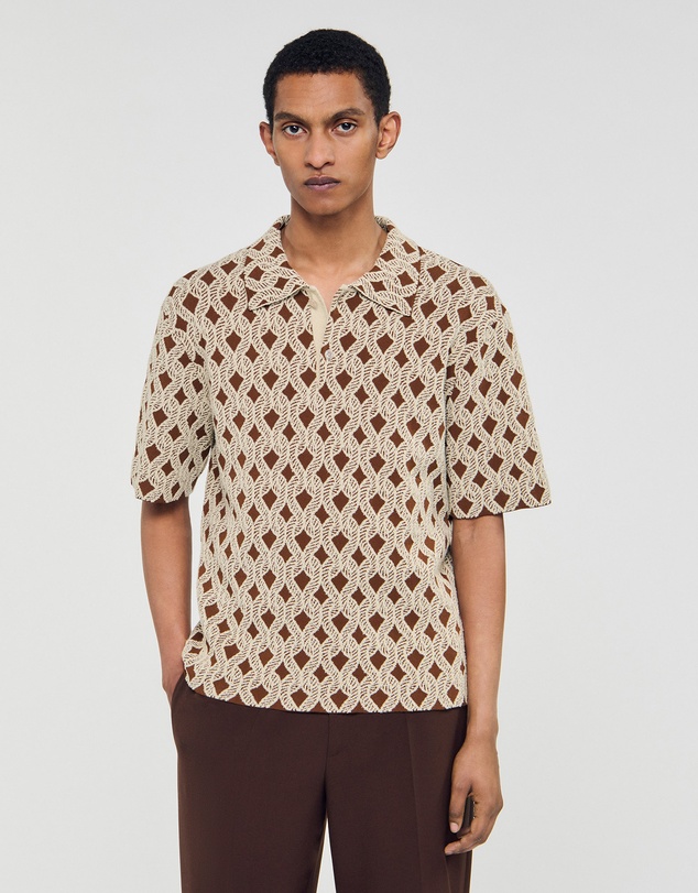 Sandro - Terry Rope Shirt Cardigan
