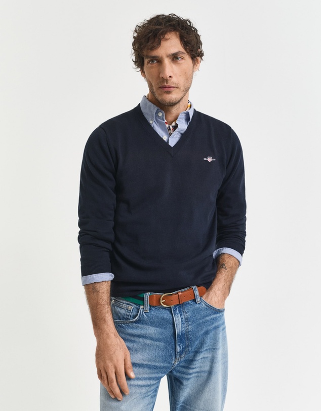 Gant - Classic Cotton V-Neck Sweater