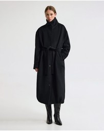 Oxford - Emily Funnel Collar Wool Blend Coat