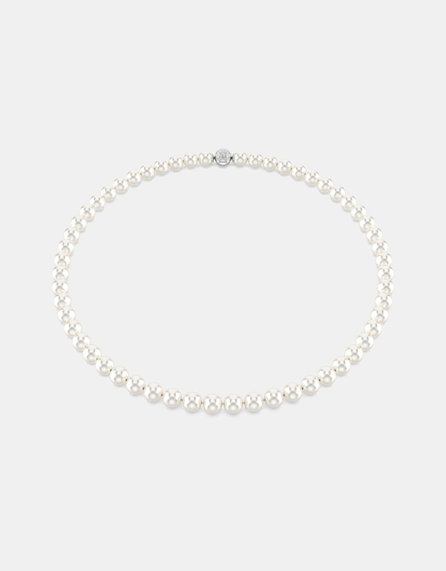Swarovski - Matrix Necklace, Crystal Pearl, White, Rhodium Plated