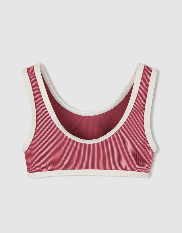 Zulu & Zephyr Mini - Mini Stripe Rib Scoop Bikini Top - Babies-Teens