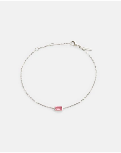 Kirstin Ash - Baguette Birthstone Bracelet October Pink Topaz