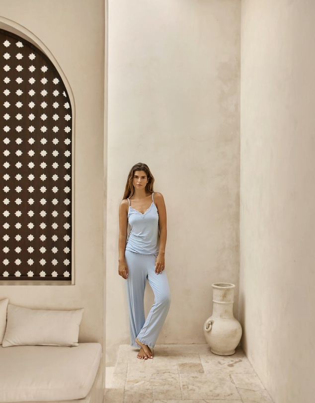 Gingerlilly - Britt Bamboo Lace Cami Long PJ