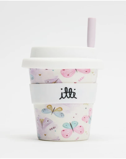 itti bitti - Reusable Baby Cino Cup With 2 Straws - Butterfly