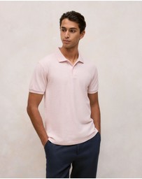 Trenery - Pique Marle Monogram Polo in Soft Lilac