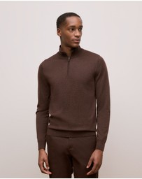 Trenery - Merino Half Zip in Espresso