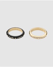 Furla - Furla 1927 Colour Edition Gold-Tone Black Enamel Rings