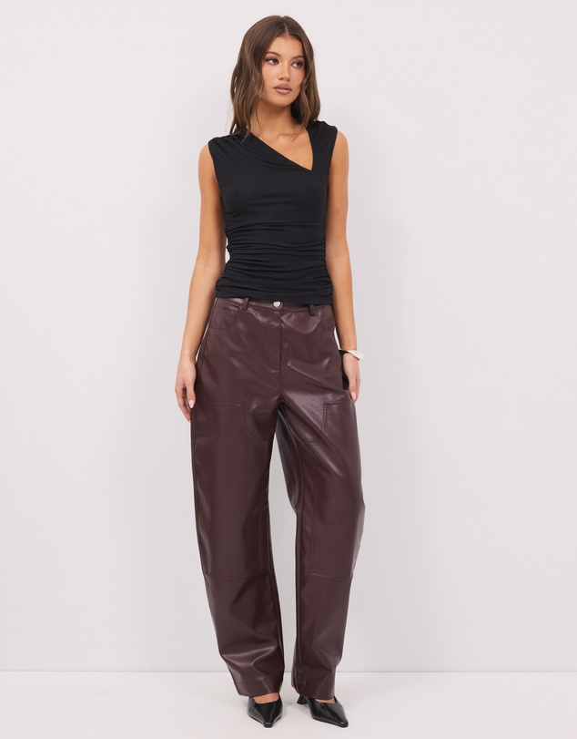 Calli - Rory PU Straight Leg Pants