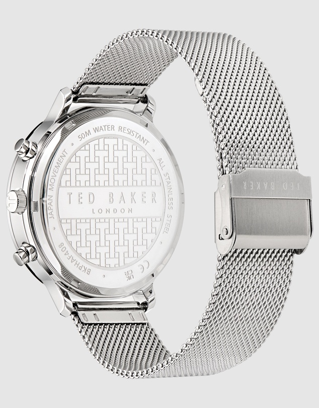 Ted Baker - Haarvin 44mm Silver-Tone Mesh Bracelet Watch