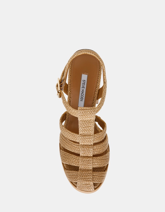 Steve Madden - Teller Natural Raffia Heels