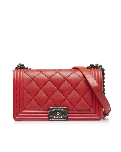 Pre-Loved by Azura Reborn - Pre-Loved Boy Chanel Shoulder Bag Lambskin Leather