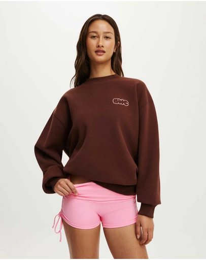 Cotton On Body Active - Plush Graphic Crew Sweatshirt