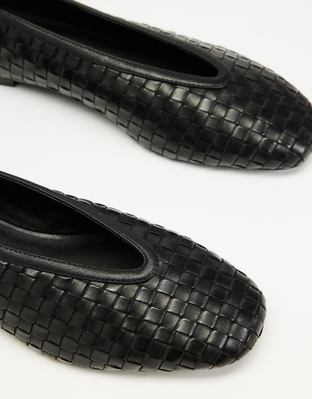 AERE - Woven Leather Ballet Flats